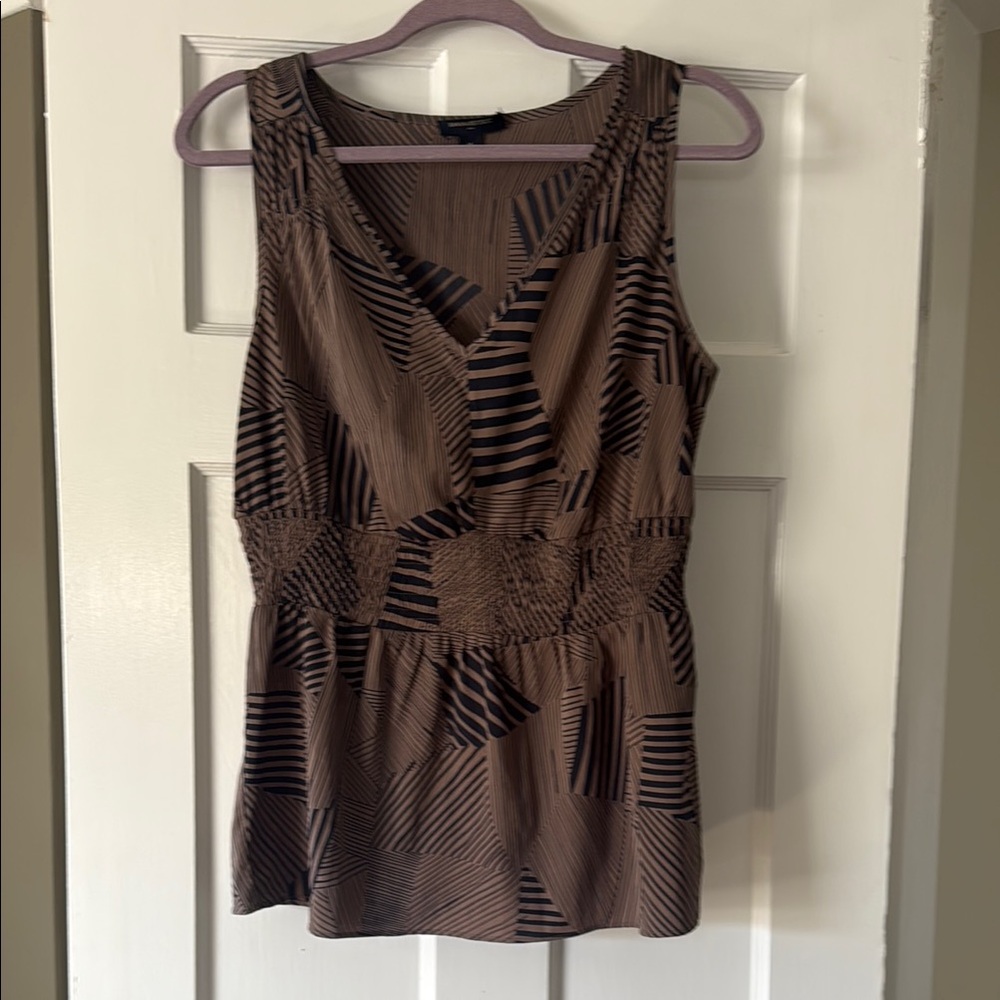 Striped Brown Sleeveless Top